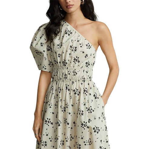 POLO RALPH LAUREN - Asymmetrical Floral Poplin Dress